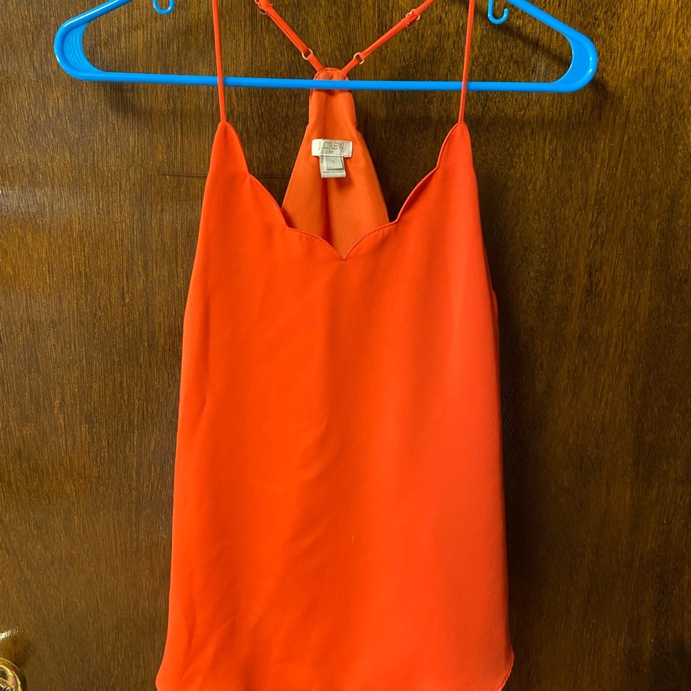 J.Crew Orange Scallop Edge Cami